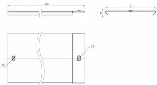 фото Крышка для лотка осн.200 L3000 сталь 0.6мм оцинк. EKF k20010